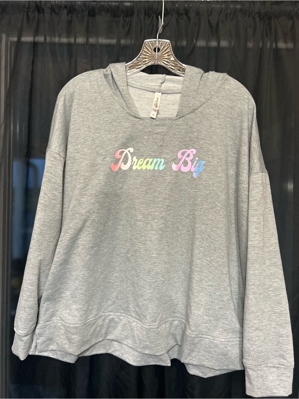 Gray 'Dream Big' Hooded Sweatshirt - Pastel Script